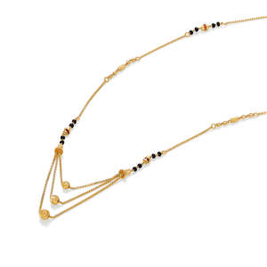 Collar Mangalsutra Dorado Moderno para Mujer con Diseño Grabado - Product Image 4