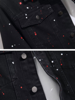 Chaqueta Vaquera Juvenil de Última Moda, Bordada Personalizada, con Revestimiento Lavado, Transpirable, Cortavientos, de Corte Holgado, con Degradado, para Hombre y Mujer