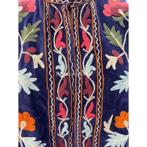 Veste unisexe en velours de coton faite à la main avec broderie florale Veste Suzani écologique en gros ODM pour style Boho Hippie - Product Image 5