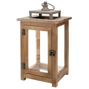 Lanternes à bougies en bois faites à la main lanterne à bougie en bois régulière pour la décoration intérieure et extérieure de mariage - Product Image 6