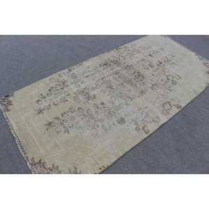 Tapis turc, tapis vintage 3,6x7,6 pieds, tapis en laine grise - Product Image 1