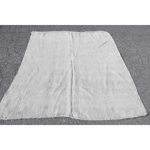 พรมตุรกีขนาด 5.7x6.1 ฟุต พรมวินเทจ พรมขนสัตว์สีขาวลายปะติด - Product Image 1