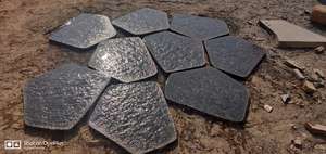 Basalto negro Natural indio duradero, 30mm de espesor, pavimentadoras locas aleatorias, superficie pulida, escalones irregulares, paisajismo de jardín - Product Image 5