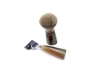 Brocha de Afeitar de Cuerno con Mango de Cuerno para Afeitar y Personalizada - Product Image 2