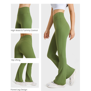 Leggings For Women Soft Elastic Waist Fitness Flared <b>Yoga</b> Pants Training Spandex Phone Pocket Scrunch Butt Leggins Para Mujer - Product Image 4