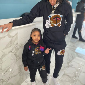 ชุดสูทพ่อแม่ลูก2025มีฮู้ดเสื้อครอปเสื้อคลุมตัวสั้นปักโลโก้ได้ตามต้องการสำหรับฤดูหนาว - Product Image 5