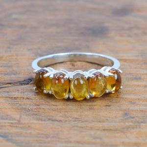 Anillo de estilo bohemio de Plata de Ley 925 con piedras preciosas de turmalina, regalo de boda chapado en rodio para mujer, joyería hecha a mano para fiestas - Product Image 5