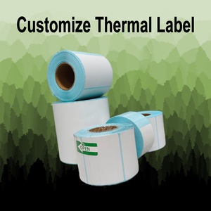 Etiqueta Adhesiva Térmica Personalizada de Fábrica China para la Industria de Logística y Mensajería, Etiqueta de Embalaje de 4*6 4*4 Pulgadas - Product Image 1