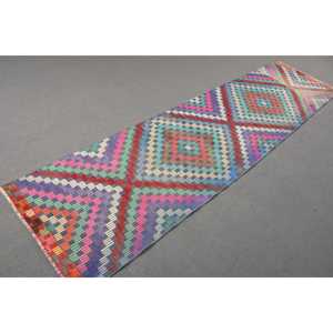 Vintage Rug, <b>Runner</b> 2.4x9.8 ft Rug, Kilim <b>Red</b> Camouflage Rug - Product Image 3