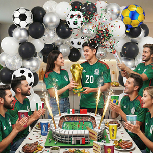 Disposable Football Theme for World Cup Decoration Kit 58 Pieces Latex Decorations Supplies for Graduation and Thanksgiving - Product Image 4