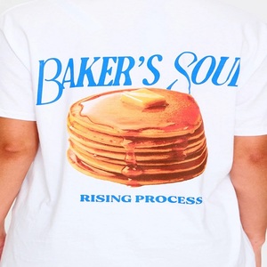 เสื้อยืดถักผ้าฝ้าย100% ระบายอากาศสีขาวโอเวอร์ไซส์สำหรับผู้หญิงคุณภาพระดับพรีเมียมเสื้อยืดแพนเค้กพิมพ์ลายกราฟิกทรงหลวมเหมาะสำหรับ - Product Image 2