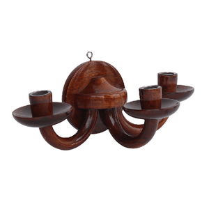 Portavelas de madera para montar en la pared, portavelas rústico de madera para velas, portavelas decorativo de madera hecho a mano - Product Image 1