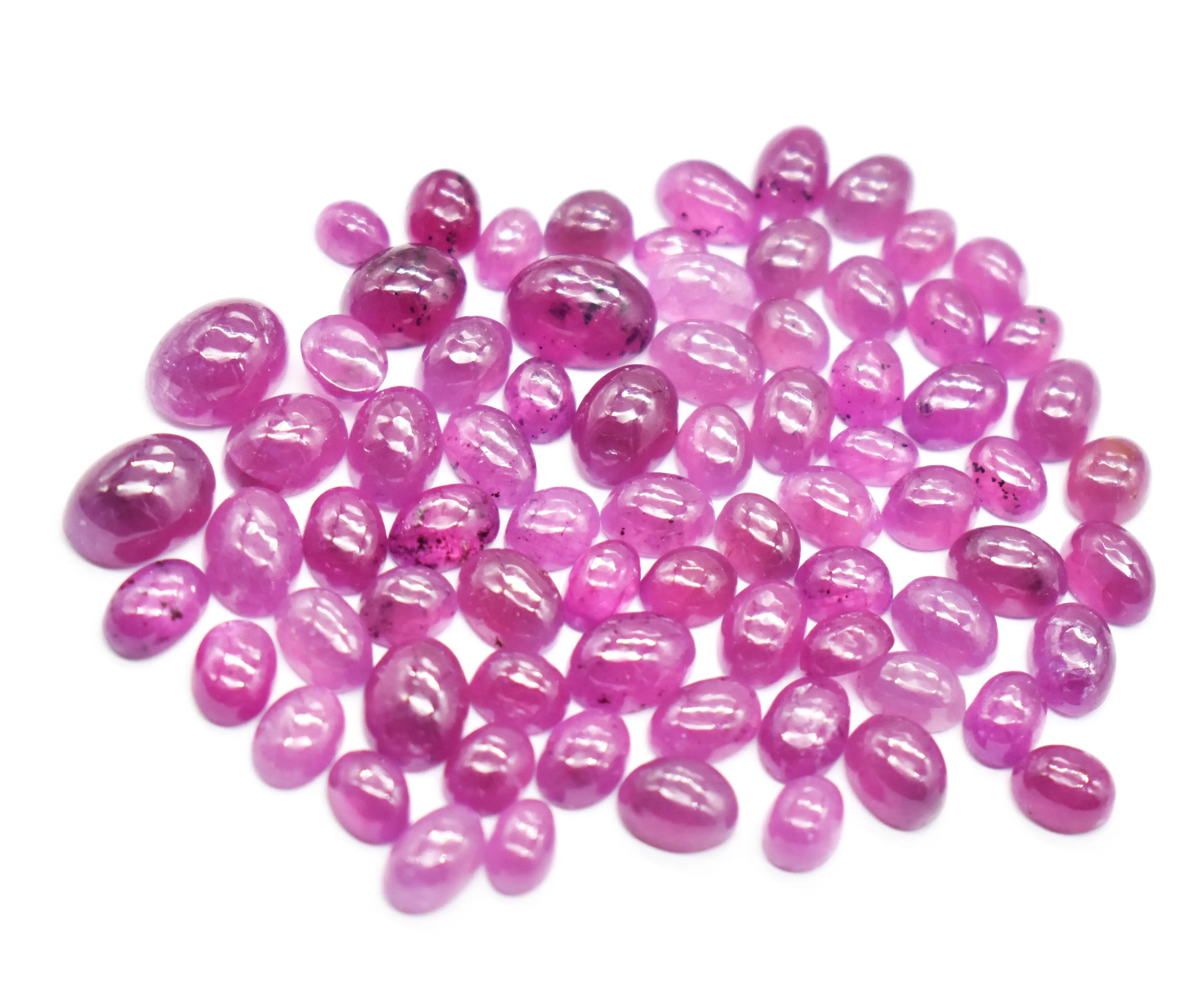 Natural Ruby Oval Cabochon Flat Back Unheated Untreated 5x3 mm 6x4 mm 7x5 mm 8x6 mm ( More Sizes Are Available )