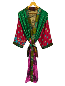 Ropa de mujer, ropa de playa de tamaño libre, bata larga, ropa de noche, bata de retazos, traje de baño, Kimono de seda Sari de verano para mujer - Product Image 2