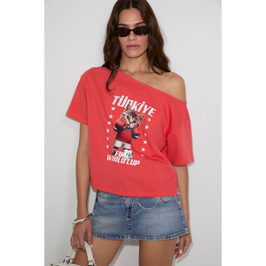 GRIMELANGE MANAIA T-shirt imprimé spécial Coupe du Monde à épaule unique 100 % biologique Pmauklu pour femme - Product Image 3