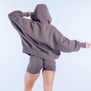 เสื้อฮู้ดดี้ผู้หญิงคุณภาพสูง สกรีนโลโก้ตามสั่ง ทรงโอเวอร์ไซส์ สวมใส่สบาย สไตล์สตรีทแฟชั่น ผ้าฟลีซ - Product Image 2