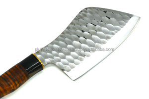 Cuchillo de cocina de Damasco hecho a mano, cuchillo de Chef hecho a medida con cubierta de cuero, hoja fija, cuchillos de cocina personalizados - Product Image 3