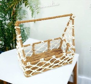 Ecowoodies Versatile Eco-Friendly Handwoven Brown Vintage Triangle Shape Jute Basket Gift Hamper Decorative Tabletop <b>Planter</b> - Product Image 5
