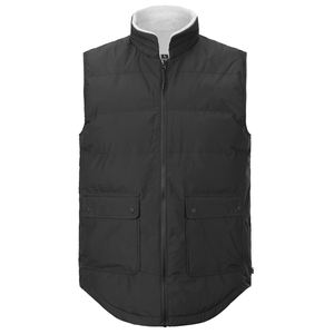 Chaleco Acolchado Verde Oliva para Hombre, Cuello Alto, Chaqueta Casual sin Mangas, Corte Regular, Color Sólido, Ropa Exterior de Poliéster - Product Image 1