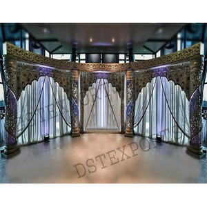 Scène de demi-lune en cristal de fibre de mariage de rêve parisien exclusif Style professionnel moderne Conception de scène de mariage incroyable - Product Image 1