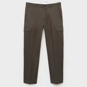 Pantalon en coton décontracté pour hommes de haute qualité personnalisable kaki droit confortable coupe régulière léger plat Design-Vente en gros - Product Image 1