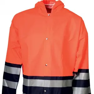 EN 471 Compliant Jacket, 77 cm Back Length, >10000 mm H2O, Fixed Hood, Press Buttons, Elasticized Sleeves