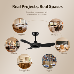 USA In Stock 36 Inch Black Solid Wood <b>Ceiling</b> <b>Fan</b> without Light Quiet Reversible DC Motor <b>Remote</b> <b>Control</b> for Bedroom Living Room - Product Image 2