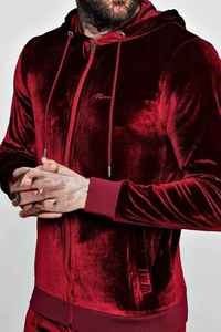 Diseño personalizado hombres terciopelo chándal Unisex último estilo de talla grande logotipo personalizado transpirable impreso técnicas chándal para hombres - Product Image 6