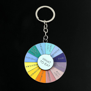 Llavero Circular Creativo con Diseño de Plato Giratorio, Llavero de Metal con Esmalte para Amigos, Colgante para Bolso de Mujer - Product Image 6