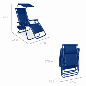 Sedia a Sdraio Pieghevole da Esterno Regolabile per Campeggio, Viaggi, Spiaggia, Piscina, con Tettuccio <span class=keywords><strong>Parasole</strong></span> e Funzione Zero Gravity - Product Image 3