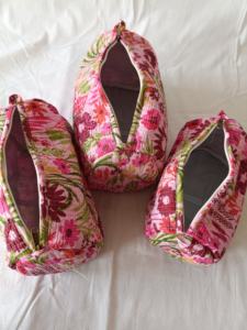 Indian Lotus Hand Block Printed Cotton <b>Quilted</b> Zipper Pouch Eco-Friendly Traveling <b>Makeup</b> <b>Bag</b> with Portable Capacity for Women - Product Image 3