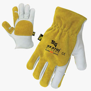 Guantes DE SEGURIDAD originales Skatiq para conductores, guantes de piel de cabra de primera calidad para la palma y la espalda dividida de piel de vaca - Product Image 4