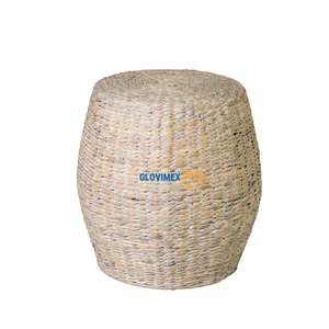 Haute qualité jonc de mer jacinthe d'eau pouf banc de rangement pouf chaise pouf naturel coffre-fort en osier chaises de siège de salle à manger - Product Image 1