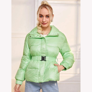 Women's Premium Quality Winter Warm Thick Puffer <b>Jacket</b> with Custom Logo Design New Style Breathable Woven Hooded 100% Polyester - Product Image 5
