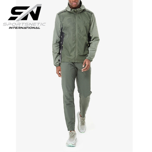 Conjunto de Sudadera con Capucha y Cordón Ajustable para Hombre, 100% Nailon, Estilo Informal, Multicolor, Cortavientos, Chándal Informal de Otoño, Cordura - Product Image 1