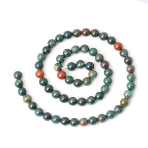 Cuentas de Piedra Jaspe Sangre, Hilo de Cuentas de Piedra, Joyería de Piedra, Gema Suelta Lisa, Collar Curativo, Cristal Natural, Mayorista - Product Image 3