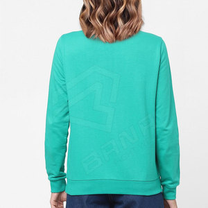 Sudadera de algodón de alta calidad para mujer, jersey liso con cuello personalizado de talla grande, estilo de invierno, venta al por mayor, técnicas de lavado ácido impresas - Product Image 3