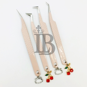 New Beige Tweezers Hello Kitty False Eyelash Tweezers <b>Top</b> Rank Sustainable <b>Cherry</b> Charm Tweezer For Eyelash Extension Logo mink - Product Image 6
