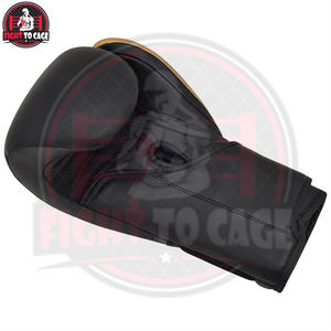 ถุงมือชกมวยและแผ่นซ้อมหนังแท้คุณภาพดี สีดำทอง ราคาสมเหตุสมผล สินค้ามาใหม่ บริการ OEM - Product Image 4