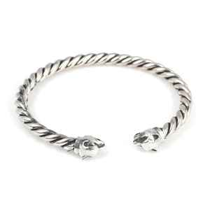 925 <b>Sterling</b> <b>Silver</b> Panther Head Twisted Men’s <b>Bracelet</b> | Handmade Turkish Jewelry - Product Image 4