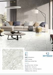 Lujosos azulejos de porcelana marrón Skytouch de alto brillo 600x600 y 600x1200 tamaños Diseño moderno Piso de baño Exportación de alta calidad - Product Image 5