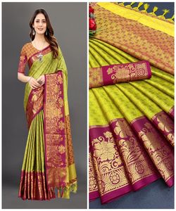 Collection de mariage indien doux Banarsi soie Saree prix le plus bas du marché Surat Gujarat vêtement ethnique ApparelGarment - Product Image 6