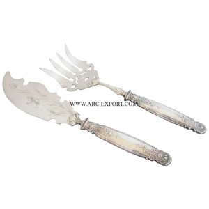 Decoración de mesa de cocina para el hogar, utensilios de cocina grandes de acero inoxidable, incluye cuchillo para servidor de pasteles, mangos de diseñador, soportes - Product Image 5