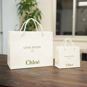 Custom Luxury <b>Gold</b> Foil Matte Embossed Laminated Eco-Friendly Biodegradable Sturdy Paper Shopping Bag UV Logo Printing Package - Product Image 6