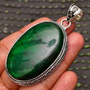 925 Sterling Silver Minimalist Design Pendentif Collier À La Main Unisexe Vintage Gemstone Jewelry avec Green Fire Labradorite - Product Image 3