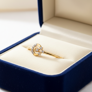 แหวนเพชรทองคำรูปดาวพระจันทร์สุดหรูสำหรับของขวัญวันครบรอบหรือของขวัญหมั้น - Product Image 4