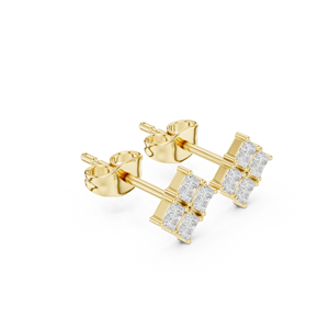 Boucles d'oreilles Moissanite 18K Halo Design avec CZ en argent - Product Image 4