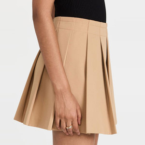 Falda Midi para mujer, falda escolar transpirable con decoración plisada de algodón elástico con logotipo personalizado - Product Image 3