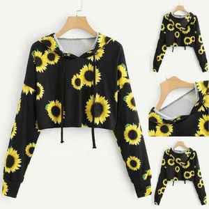 Novedad, Sudadera Corta con Capucha para Mujer, Color Personalizado, Estilo Único, Ropa de Invierno, Logotipo Frontal, Forro, Cuello con Capucha Informal, Precio Bajo - Product Image 5