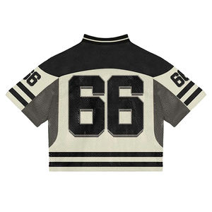 OEM por encargo streetwear boxy fútbol Camiseta de manga larga de doble capa de malla de fútbol Jersey para los hombres - Product Image 6